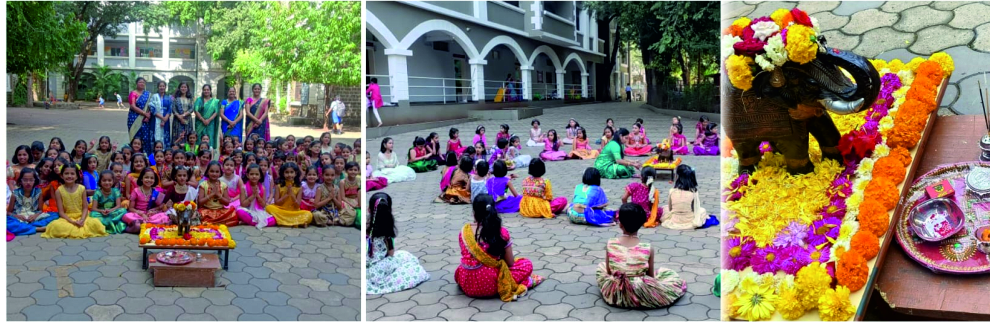 न्यू इंग्लिश मीडियम स्कूलमध्ये नवरात्री निमित्त ‘भोंडला’ उत्साहात साजरा